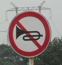 no horn sign in China