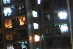 night shot of Tung Chung buildings