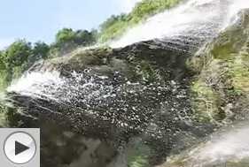 close-up of waterfall in Tiger Leaping Gorge